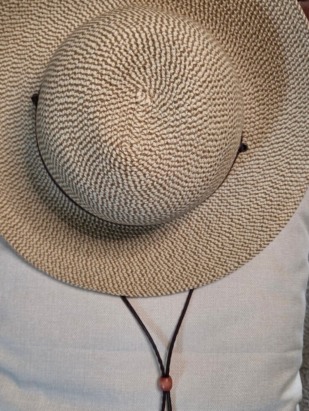 Solar Escape Wide Brim Straw Sun Hat with Adjustable Chin Strap